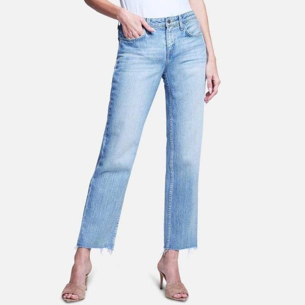 L'agence Milana Low Rise Jeans Colby Raw Hem Light Wash Size 27